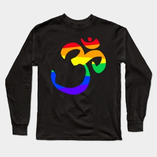 Inclusive Zen: LGBTQIA Rainbow Om Meditation Long Sleeve T-Shirt